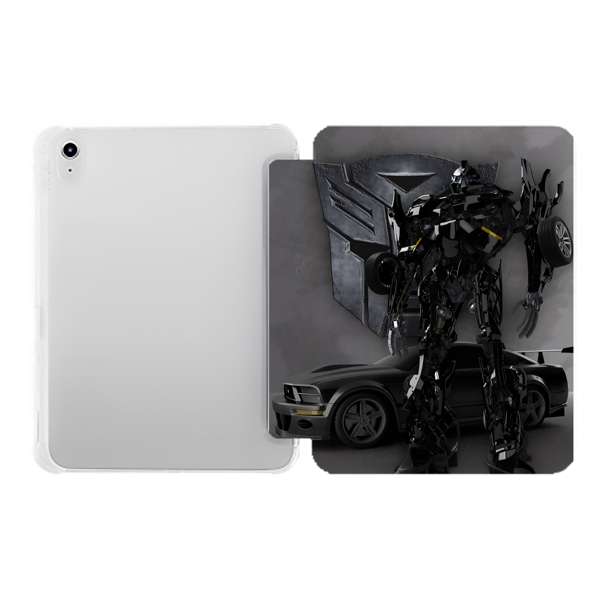 （画像用） Transformers トランスフォーマー IPad ケース ペン収納付き 三つ折りスタンド PUレザー×シリコン 対応機種9.5/10.5/10.9インチ